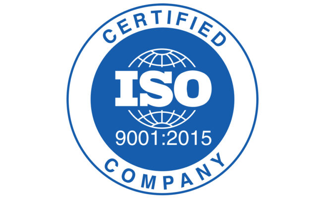 ISO Certified company certificate